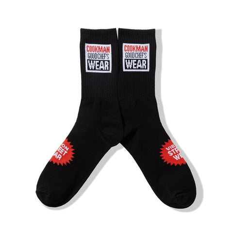 Rib Crew Socks - Vision Logo : Black