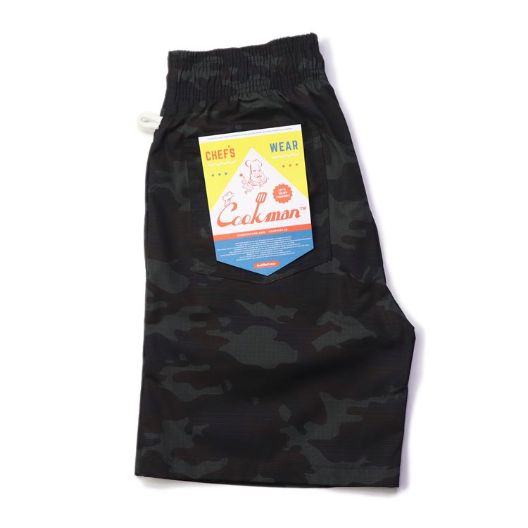 Chef Short Pants - Ripstop : Woodland Camo Black
