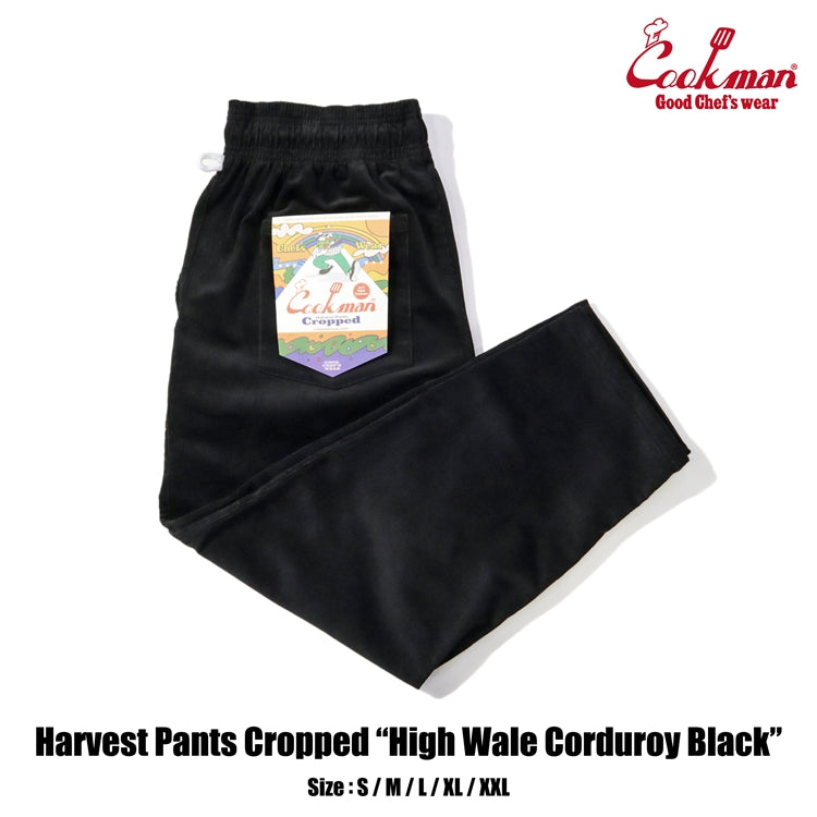Harvest Pants Cropped - High Wale Corduroy : Black