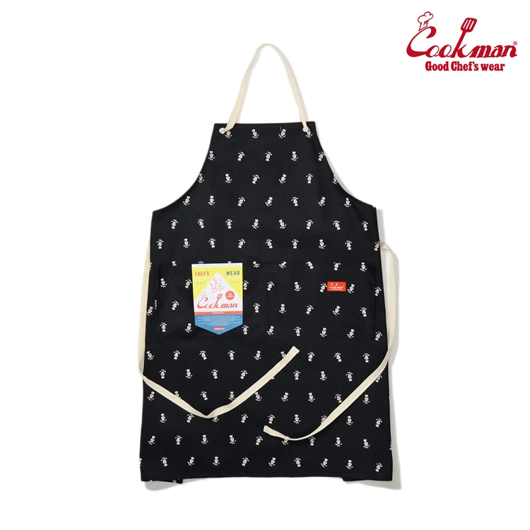 Cookman Wide Pocket Apron - Skull : Black