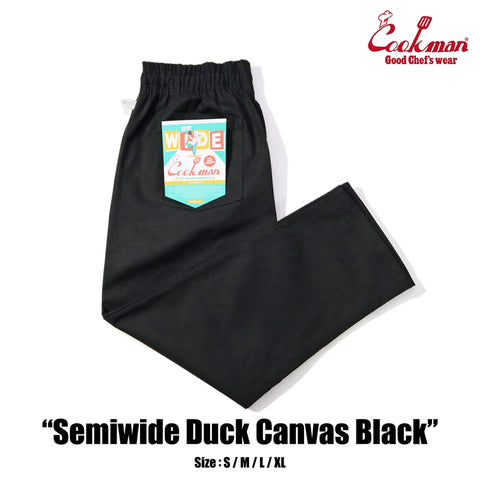 Cookman Chef Pants Semiwide - Duck Canvas : Black