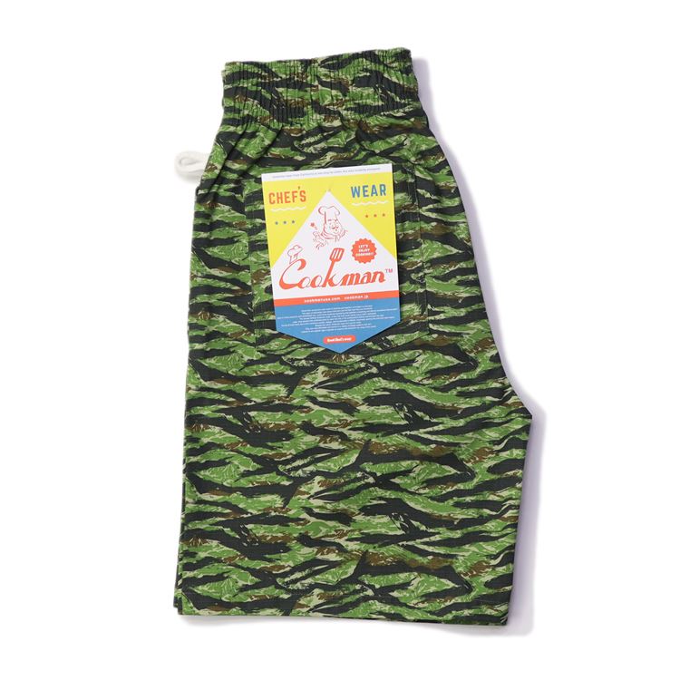 Cookman Chef Short Pants - Ripstop : Tiger Camo Green (All Sales Are Final)