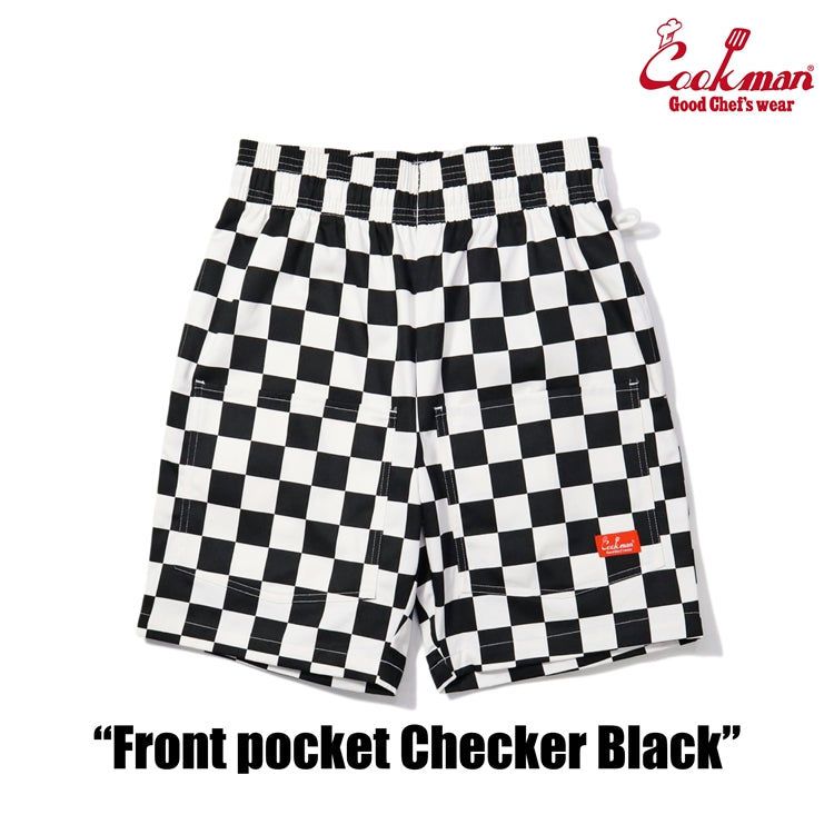 Cookman Chef Short Pants Front Pocket - Checker : Black