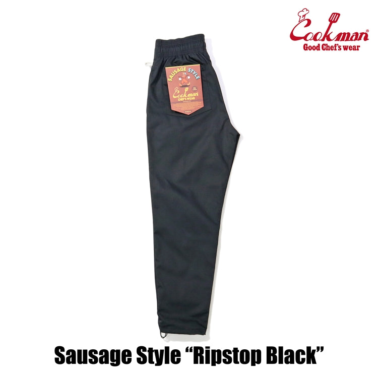 Cookman Chef Pants - Sausage Style Ripstop : Black