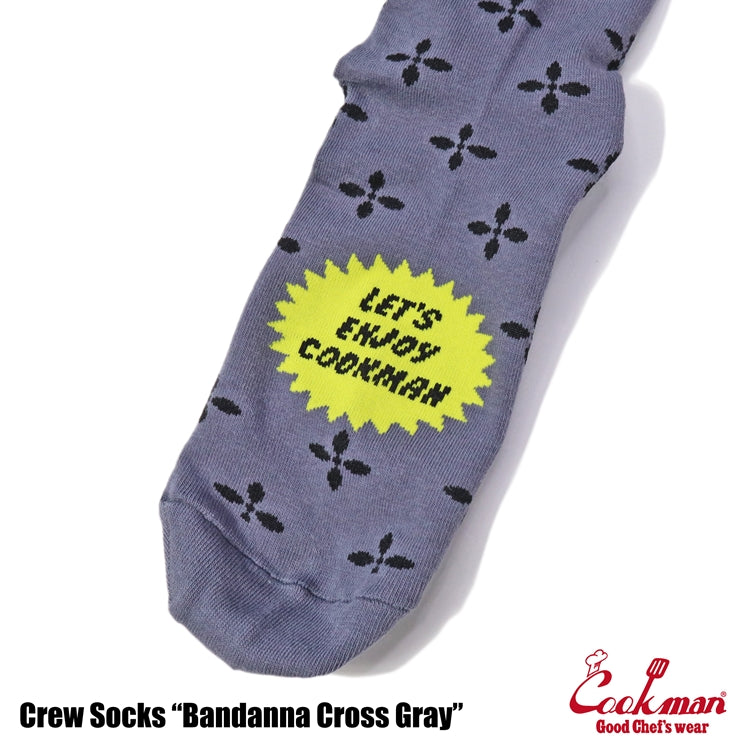 Cookman Crew Socks - Bandanna Cross : Gray