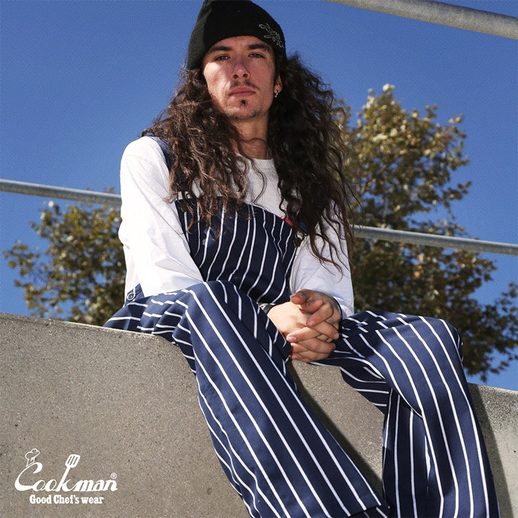 Cookman Fisherman's Bib Overall - Stripe : Navy