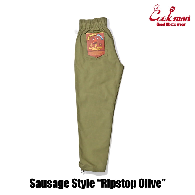 Cookman Chef Pants - Sausage Style Ripstop : Olive