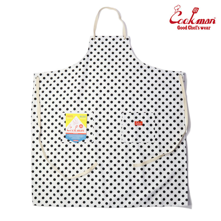 Cookman Long Apron - Dots : White