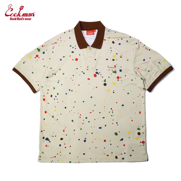 Cookman Polo Shirts - Sauce Splash  : Beige (All Sales Are Final)