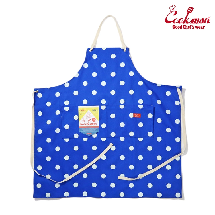 Wide Pocket Apron - Dots : Blue