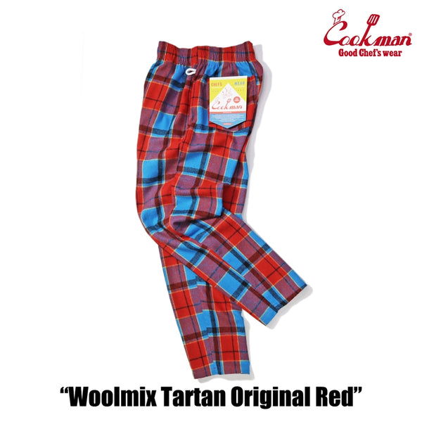 Cookman Chef Pants - Woolmix Tartan : Original Red