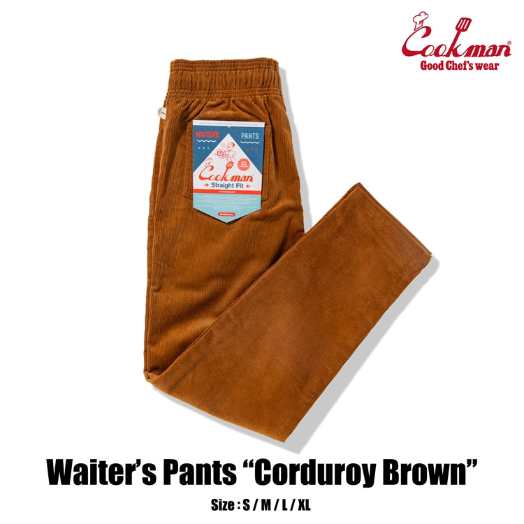 Waiter's Pants (stretch) - Corduroy : Brown