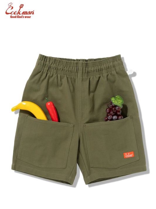 Chef Short Pants - Front pocket : Olive