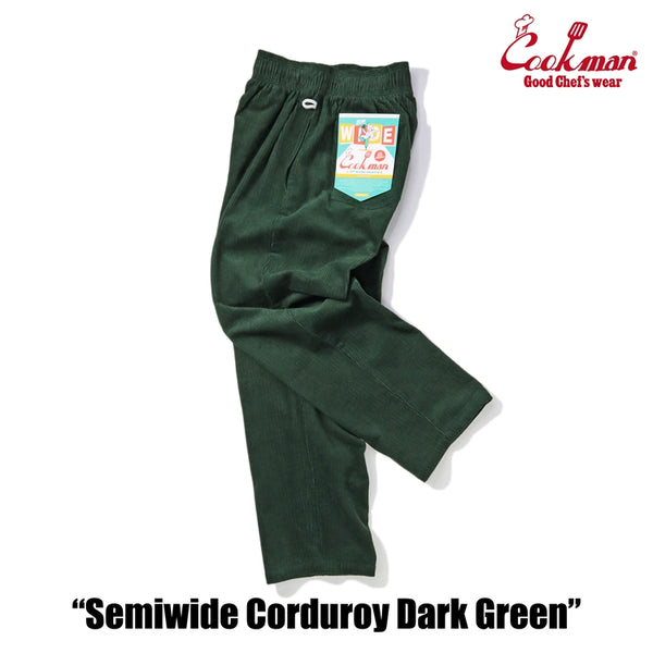 Cookman Chef Pants Semiwide- Corduroy : Dark Green