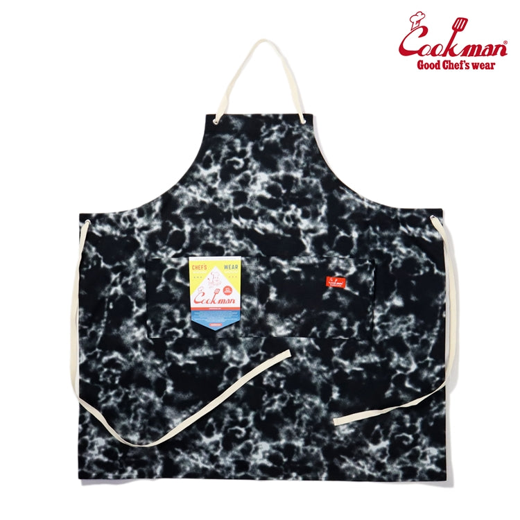 Wide Pocket Apron - Marble : Black
