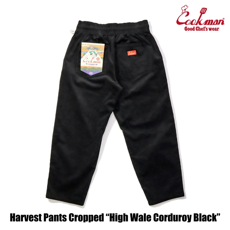 Harvest Pants Cropped - High Wale Corduroy : Black