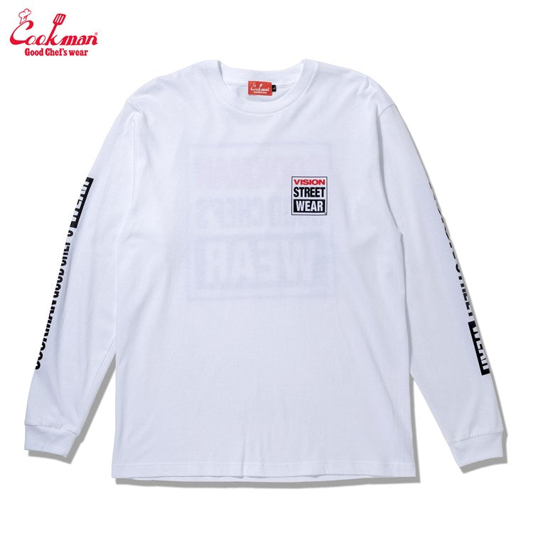 Long Sleeve Tees - Vision Logo : White