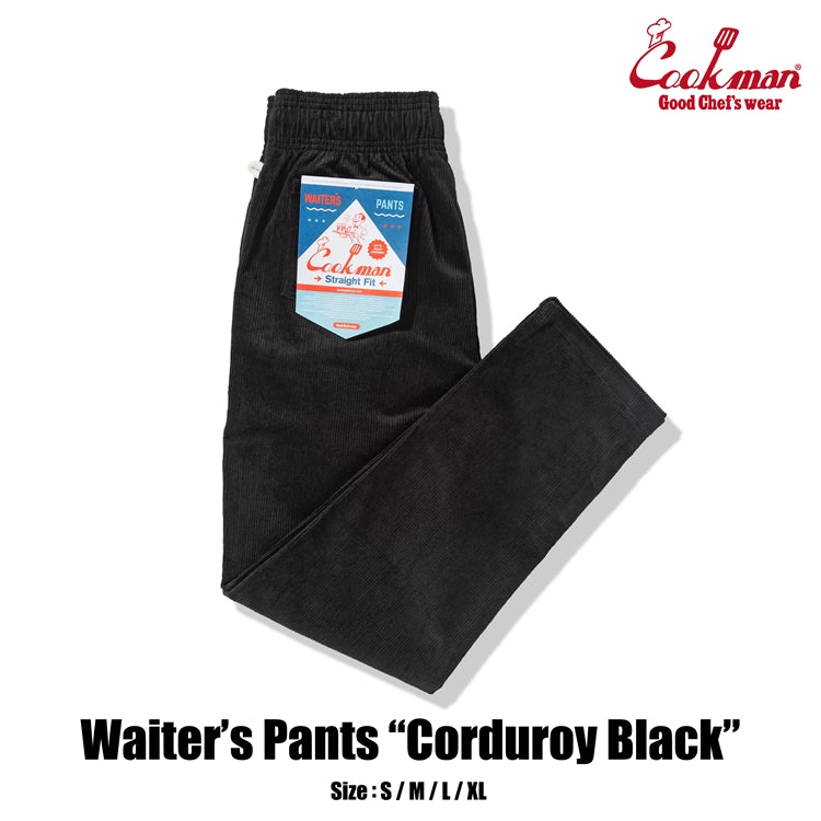 Waiter's Pants (stretch) - Corduroy : Black