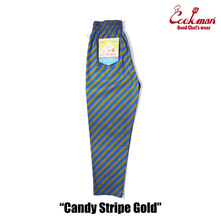 Cookman Chef Pants - Candy Stripe : Gold (All Sales Are Final)