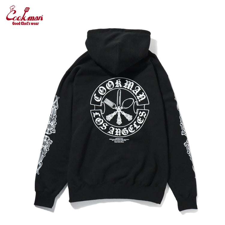 Zip-up Hoodie - Cutlery : Black