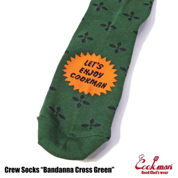 Cookman Crew Socks - Bandanna Cross : Green