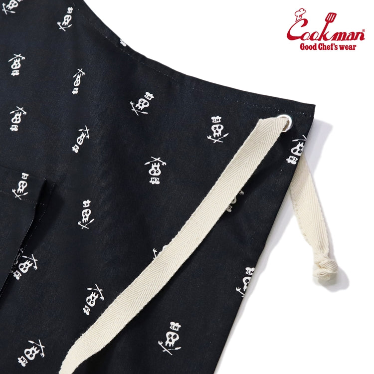 Cookman Wide Pocket Apron - Skull : Black