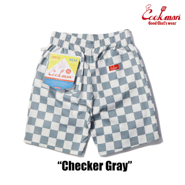 Chef Short Pants - Checker : Gray