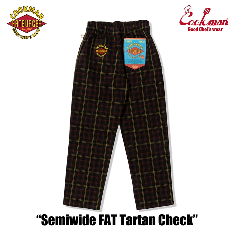 Cookman Chef Pants Semiwide : FAT Tartan Check
