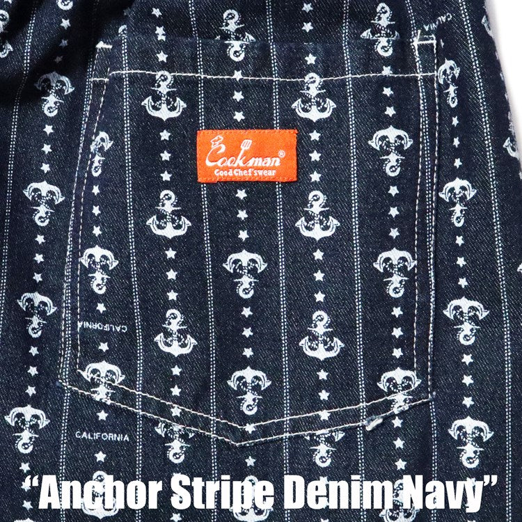 Chef Short Pants - Anchor Stripe Denim: Navy