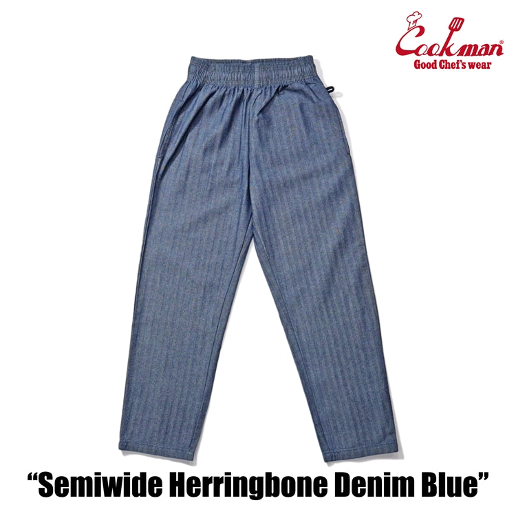 Cookman Chef Pants Semiwide - Herringbone Denim : Blue