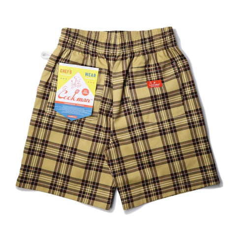 Cookman Chef Short Pants - Tartan Beige (All Sales Are Final)