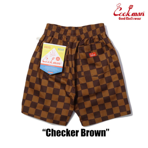 Cookman Chef Short Pants - Checker : Brown