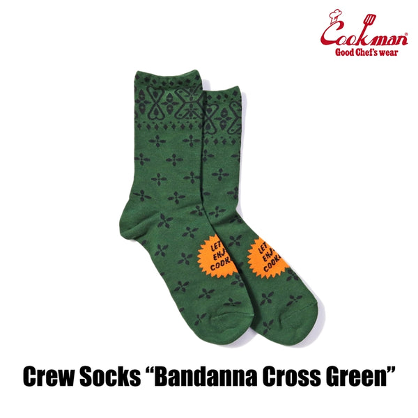 Cookman Crew Socks - Bandanna Cross : Green