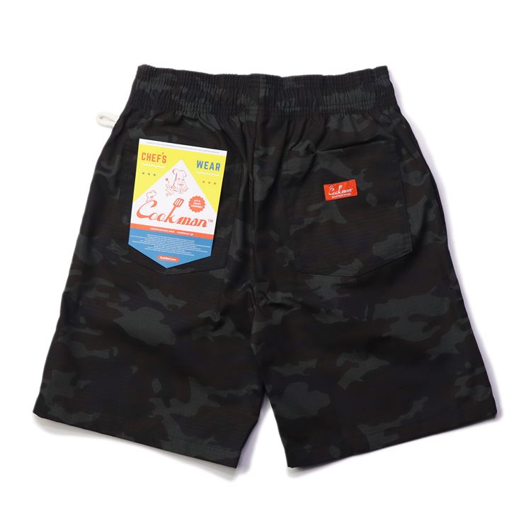 Chef Short Pants - Ripstop : Woodland Camo Black