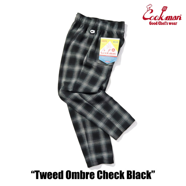 Cookman Chef Pants - Tweed Ombre Check : Black