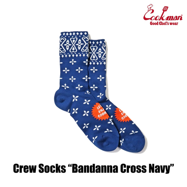 Cookman Crew Socks - Bandanna Cross : Navy