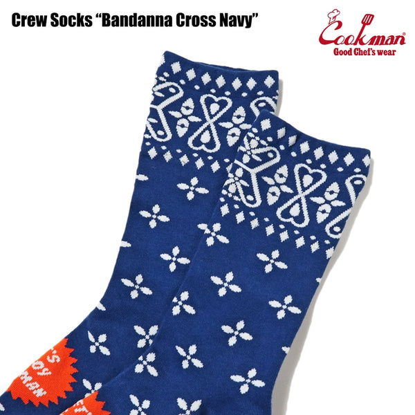 Cookman Crew Socks - Bandanna Cross : Navy