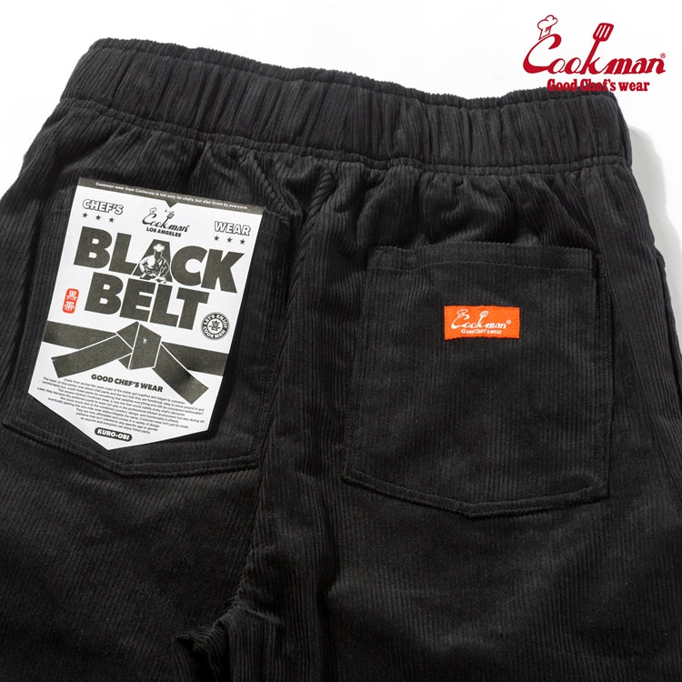 Cookman Chef Pants Semiwide - Black Belt Corduroy : Black