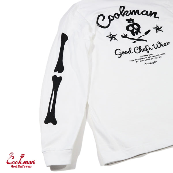Cookman Long Sleeve T-shirts - Skull : White
