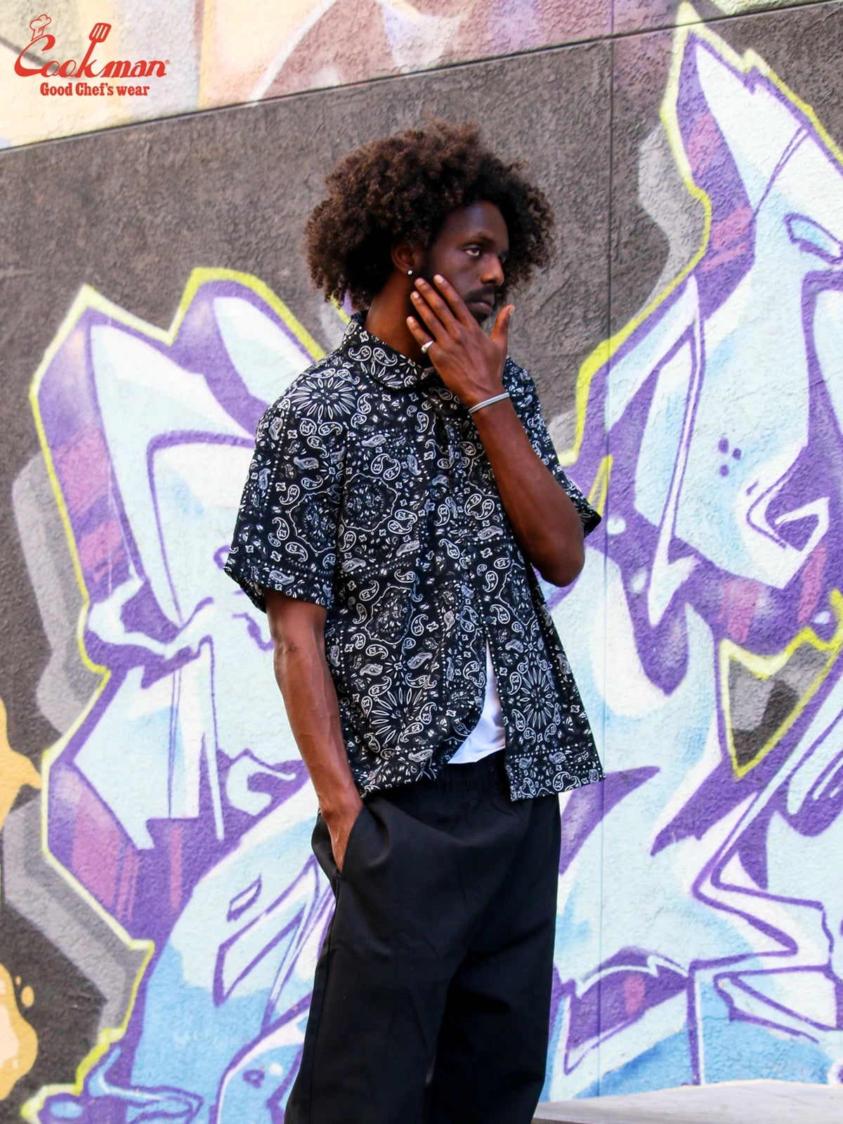 Work Shirts Short Sleeve Light -  Paisley : Black