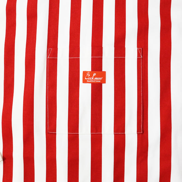 Cookman Long Apron - Wide stripe : Red