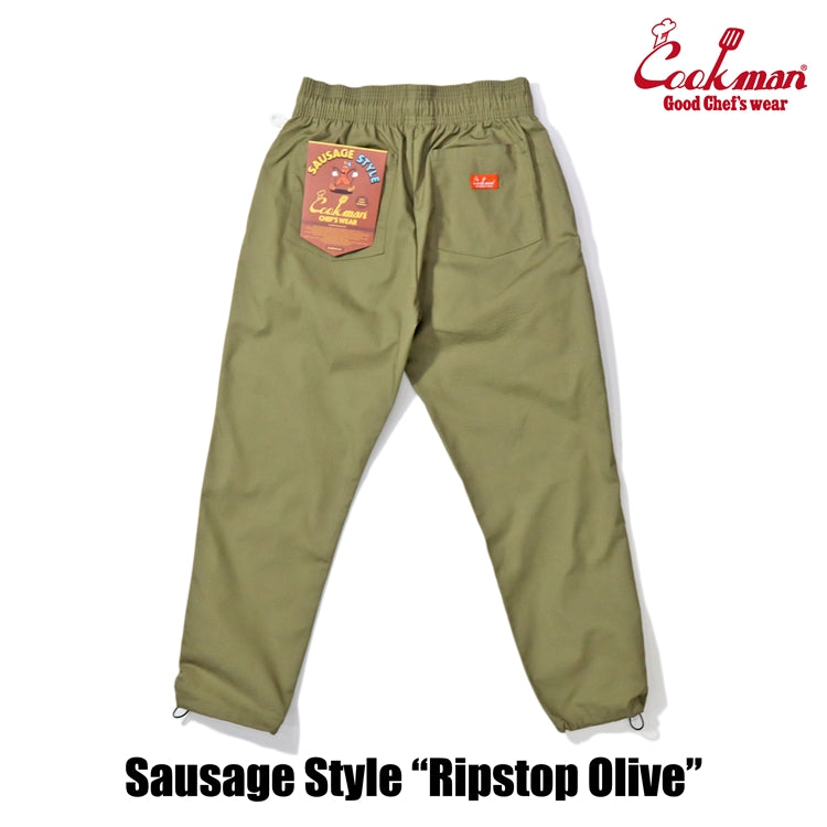 Cookman Chef Pants - Sausage Style Ripstop : Olive