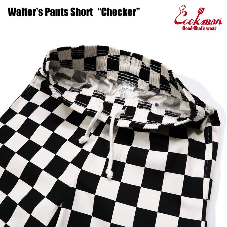 Cookman Waiter's Short Pants (stretch) - Checker : Black