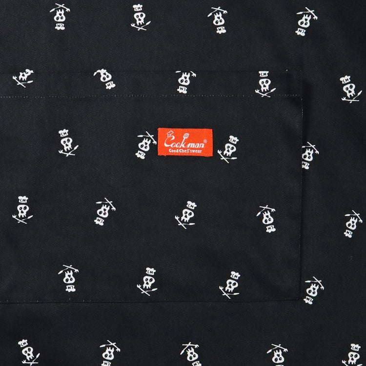 Cookman Wide Pocket Apron - Skull : Black