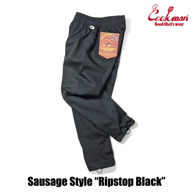 Cookman Chef Pants - Sausage Style Ripstop : Black