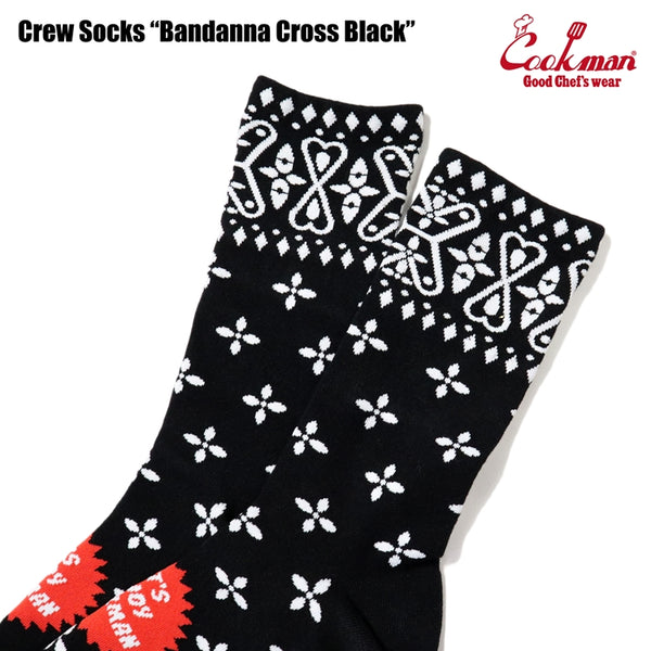 Cookman Crew Socks - Bandanna Cross : Black