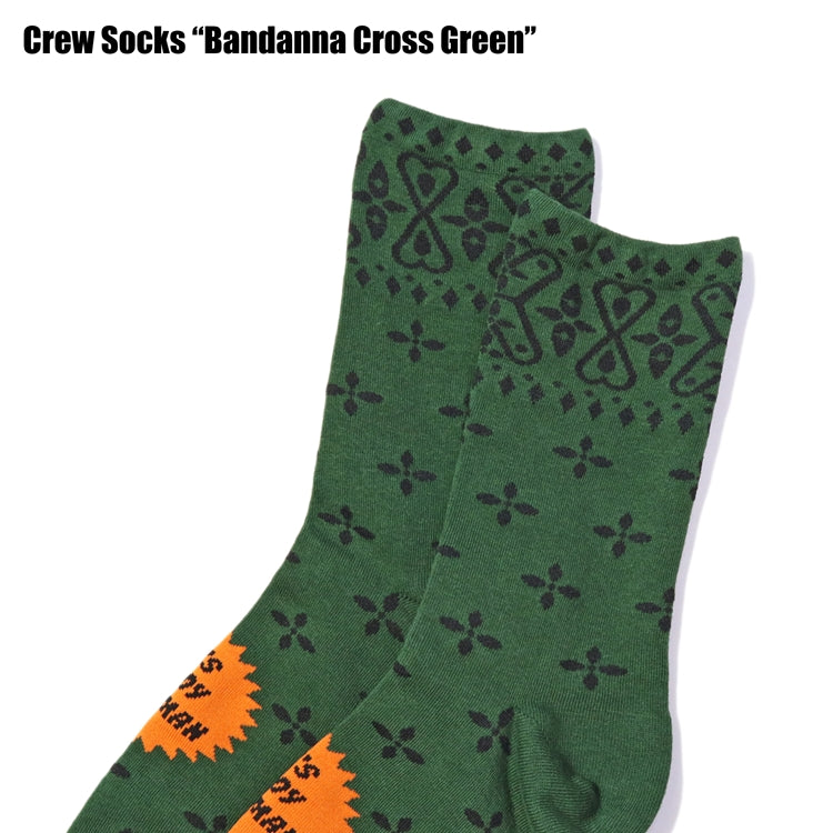 Cookman Crew Socks - Bandanna Cross : Green