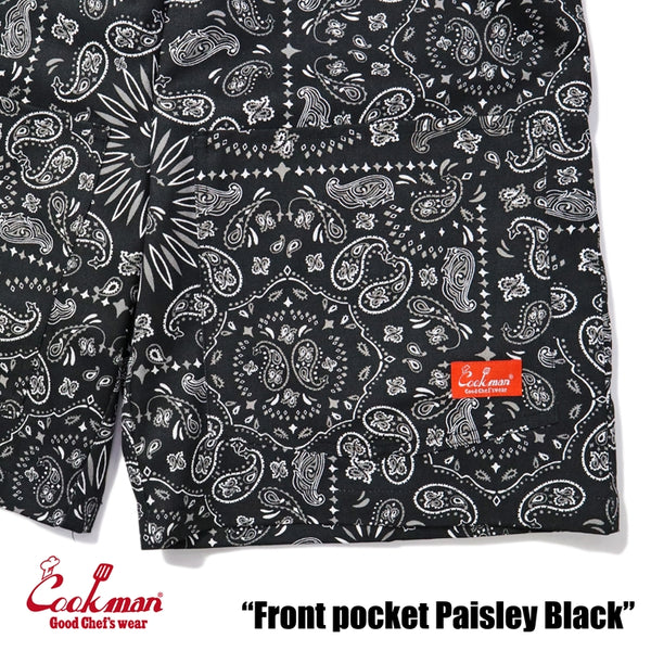 Cookman Chef Short Pants Front Pocket - Paisley : Black