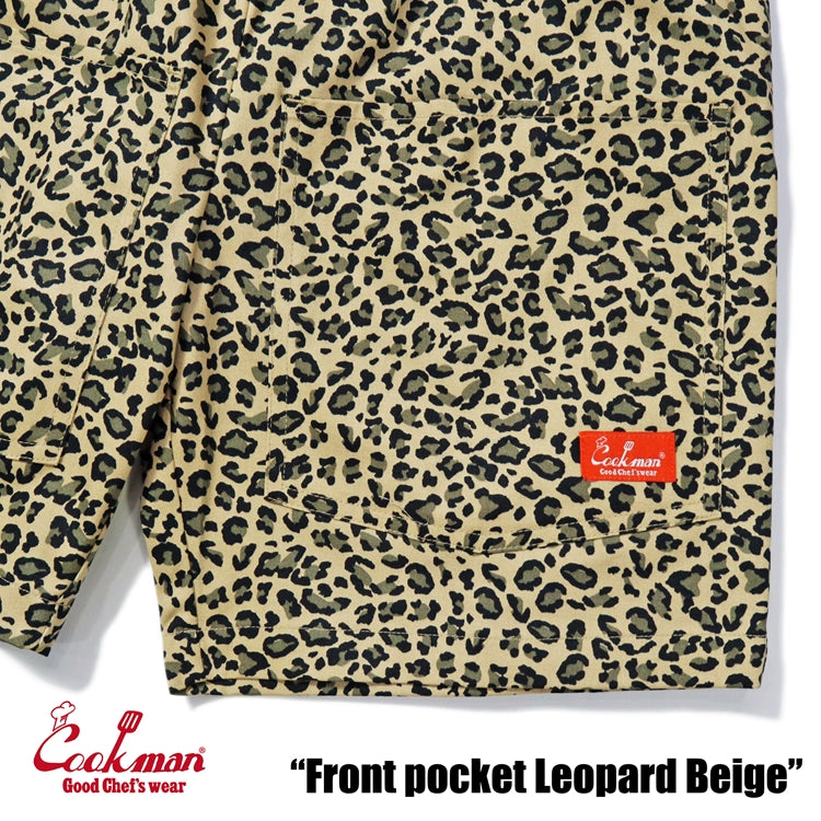 Chef Short Pants Front Pocket - Leopard : Beige