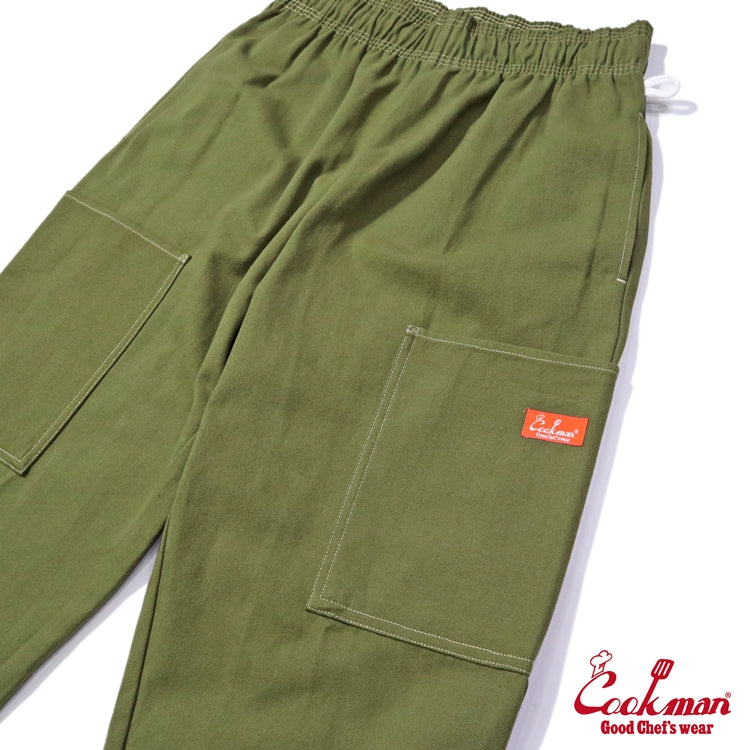 Cookman Chef Pants Semiwide - Front Pocket Duck Canvas : Olive